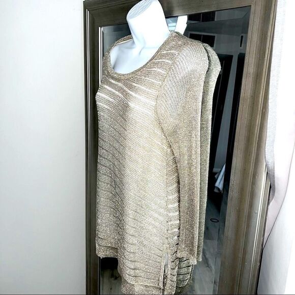 CHICO’S Silver Metallic Cardigan Sweater in Size S - Picture 2 of 5